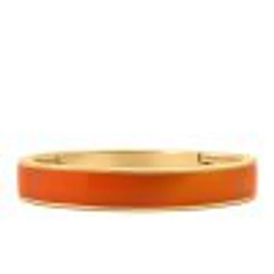 10.8MM 1960s Barbie Retro Glam Bangle with Light Orange Enamel in Gold Vermeil Plated Sterling Silver
