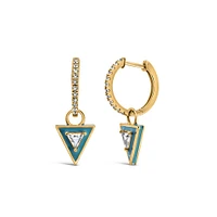 1990s Barbie Totally Triangle Hoops with Enamel Gold Vermeil Plated Sterling Silver