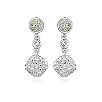 Earrings with White Topaz and Peridot Sterling Silver