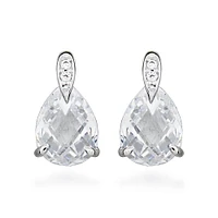 Earrings with Pear Shape Cubic Zirconia Sterling Silver