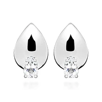 Earrings with Pear Shape White Topaz Sterling Silver