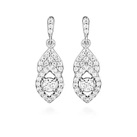 Drop Earrings with Cubic Zirconia in Sterling Silver