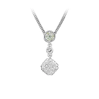 Pendant with White Topaz and Peridot Sterling Silver Chain