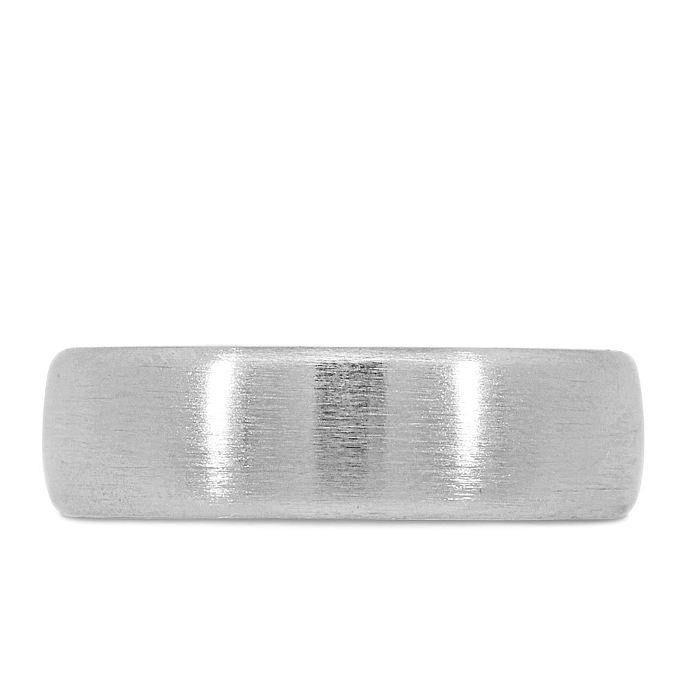 6MM Satin Finish Comfort Fit Wedding Band in Sterling Silver