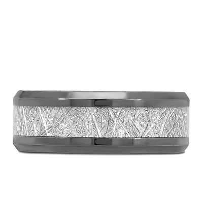 8MM Silver Tone Comfort Fit Wedding Band in Tantalum