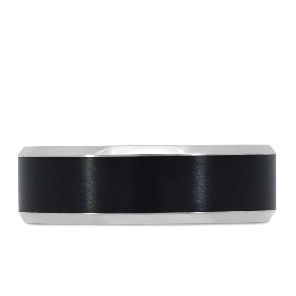 7MM Black Comfort Fit Wedding Band in Tantalum