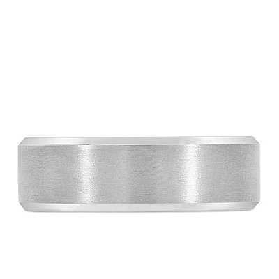 7MM Silver Tone Comfort Fit Wedding Band in Tantalum