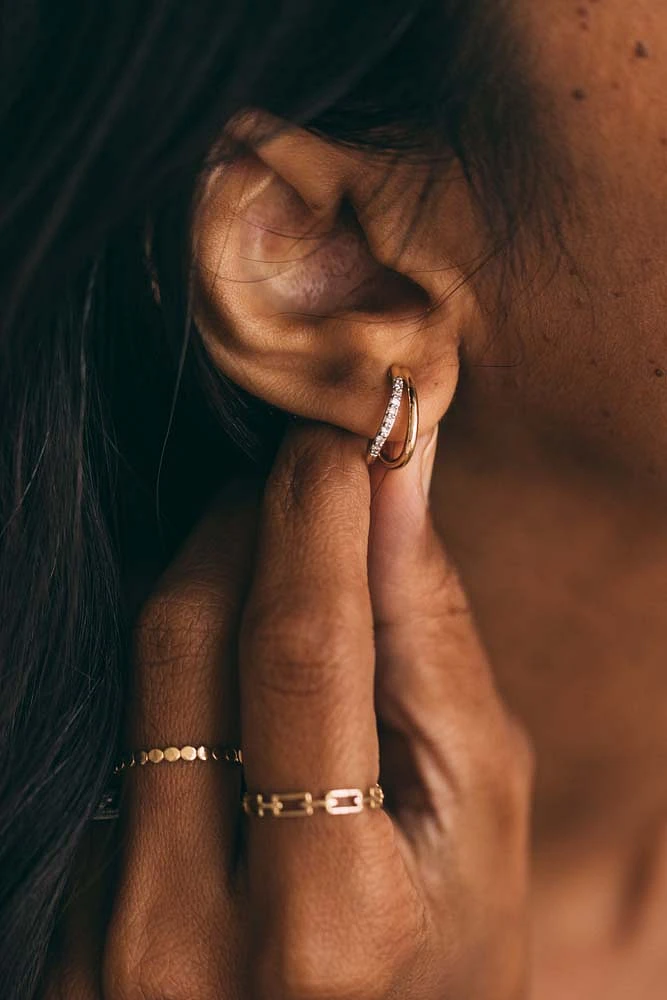 Earrings with .12 Carat TW of Diamonds in 10kt Yellow Gold