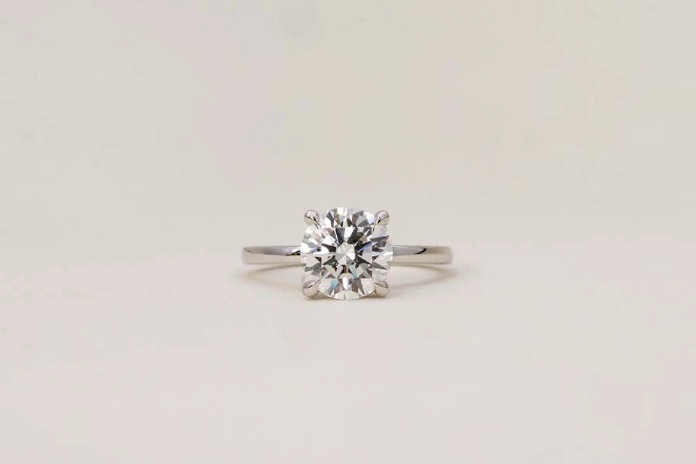 Round Brilliant Engagement Ring with 2.15 Carat TW of Lab Created Diamonds in 14kt Gold