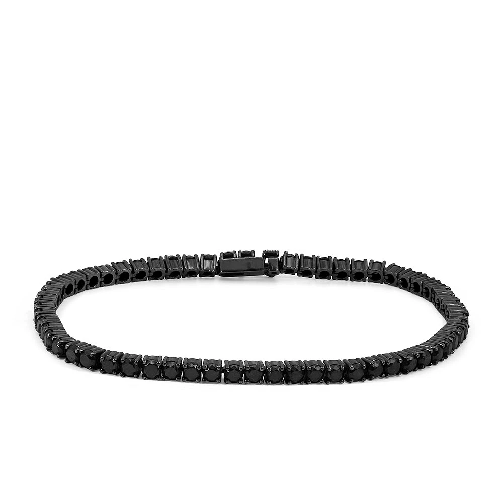 8.5″ Bracelet with 10.00 Carat TW of Black Diamonds Sterling Silver