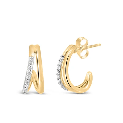 Earrings with .12 Carat TW of Diamonds 10kt Yellow Gold