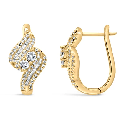 Earrings with .75 Carat TW of Diamonds in 10kt Yellow Gold