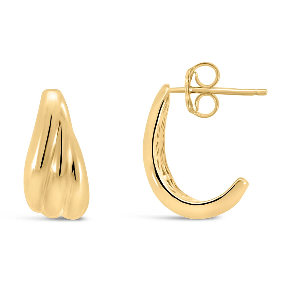 Wave Earrings 10kt Yellow Gold