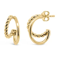 Mini Open Hoop Earrings Gold Plated Sterling Silver