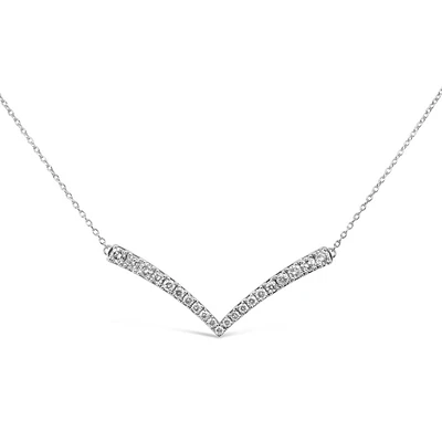 Chevron Necklace with .50 Carat TW of Diamonds 10kt White Gold