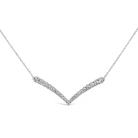 Chevron Necklace with .50 Carat TW of Diamonds 10kt White Gold