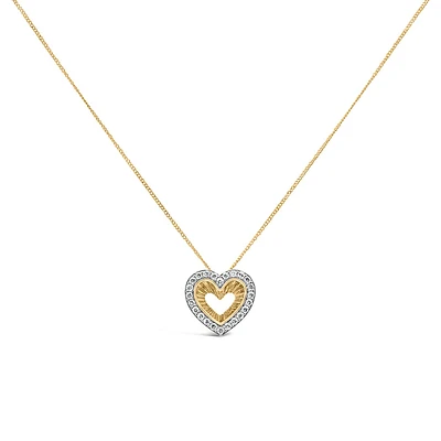 Heart Pendant with .25 Carat TW of Diamonds in 10kt Yellow Gold with Chain