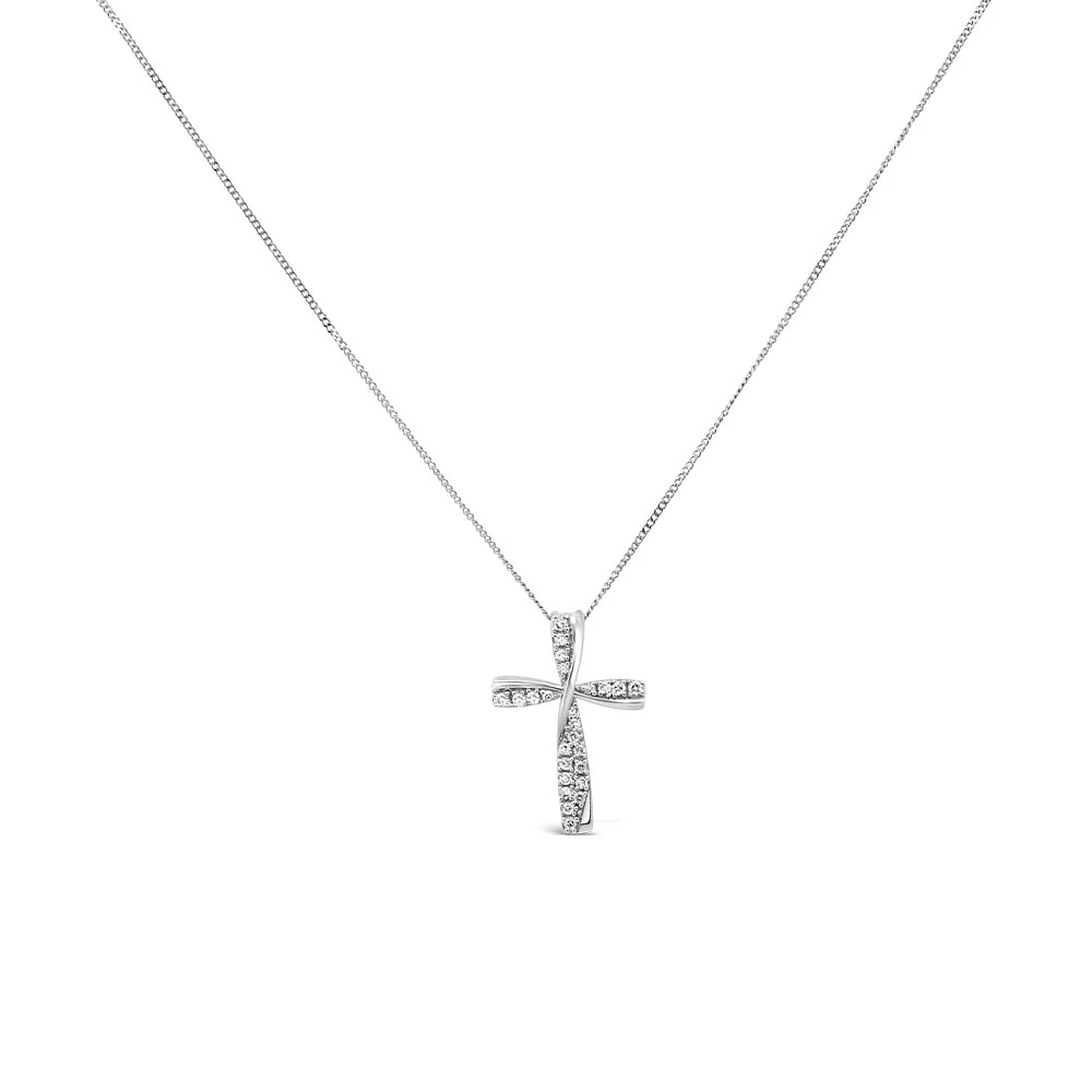 Cross Pendant with Carat TW of Diamonds in 10kt Gold with Chain