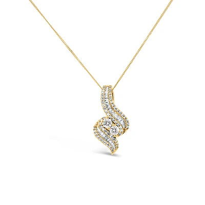 Pendant with .98 Carat TW of Diamonds 10kt Yellow Gold Chain