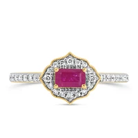 5X3MM Elara Ring and .20 Carat TW of Diamonds Ruby 10kt Yellow Gold