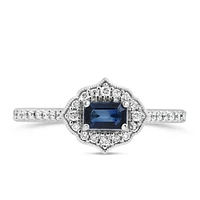 5X3MM Elara Ring and .20 Carat TW of Diamonds and Blue Sapphire in 10kt White Gold