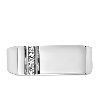 Men’s Ring with .05 Carat TW of Diamonds 10kt White Gold