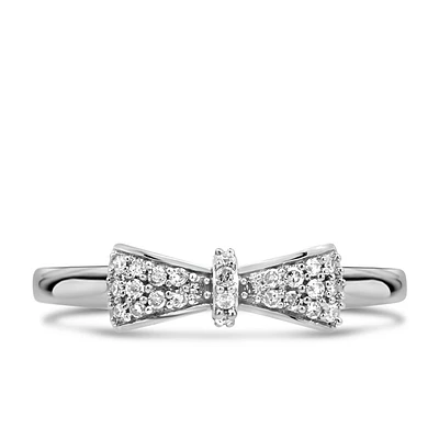 Bow Ring with .13 Carat TW of Diamonds Sterling Silver