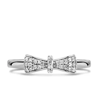 Bow Ring with .13 Carat TW of Diamonds in Sterling Silver