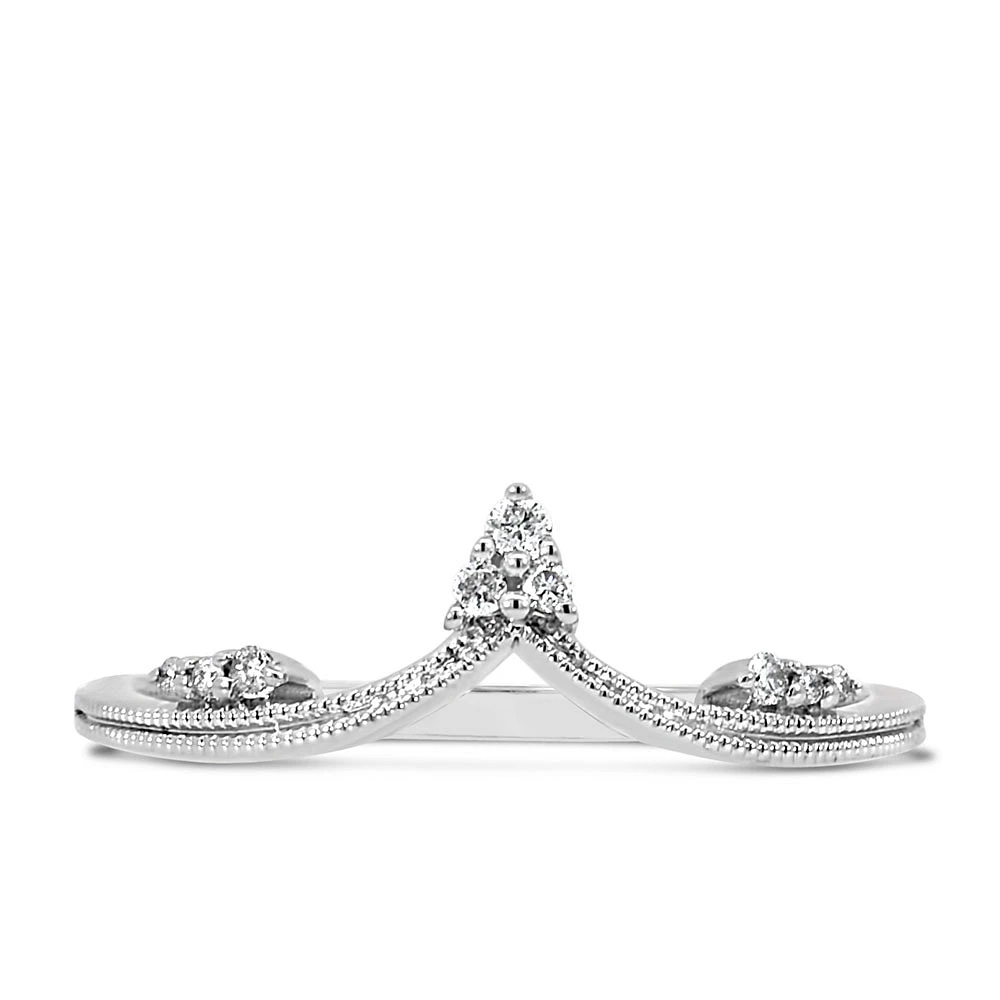 Chevron Ring with .06 Carat TW of Diamonds Sterling Silver