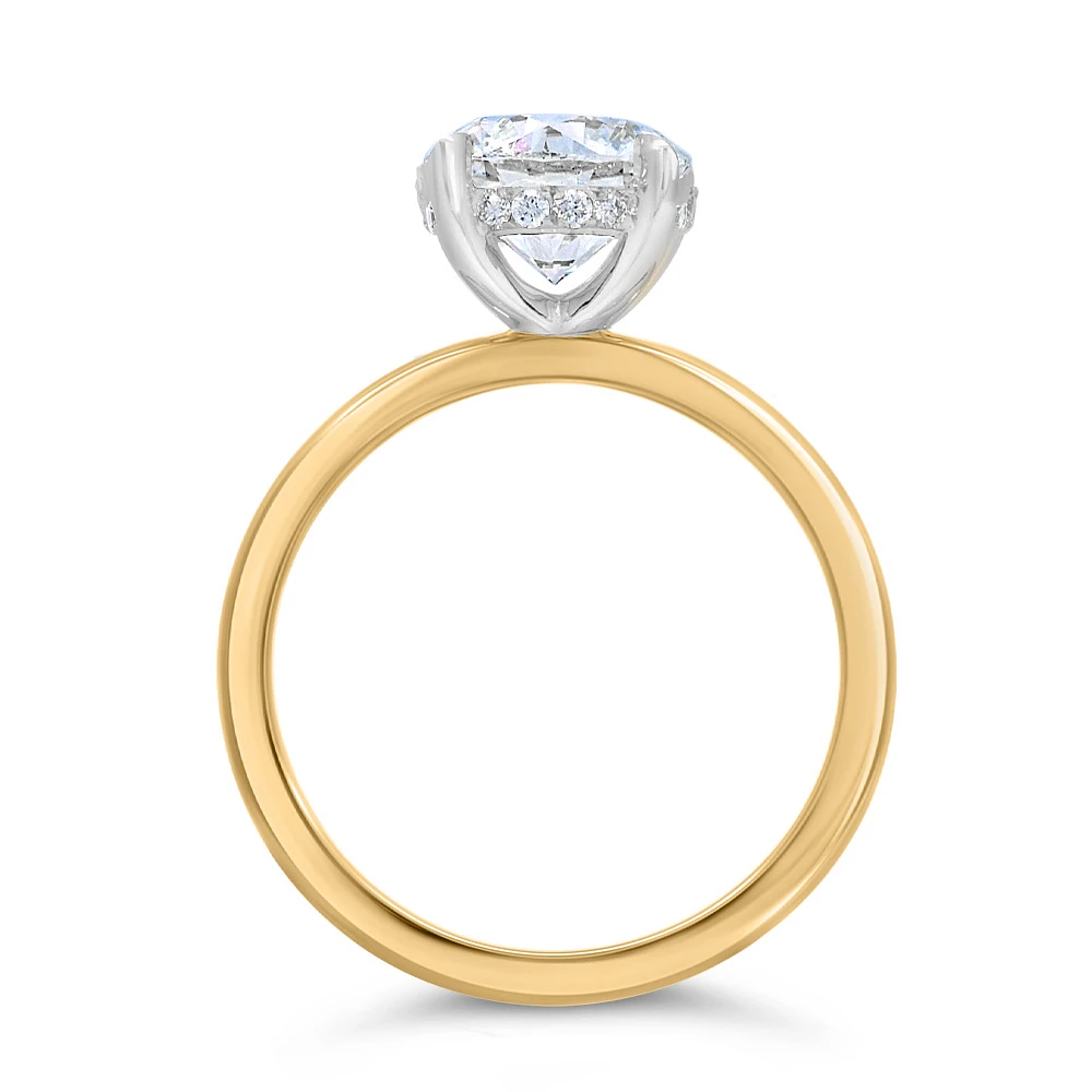 Round Brilliant Engagement Ring with Carat TW of Lab Created Diamonds in 14kt Gold