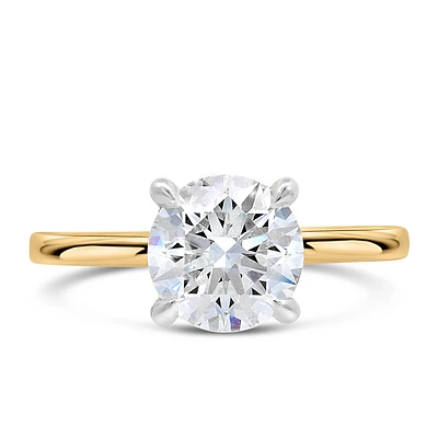 Round Brilliant Engagement Ring with Carat TW of Lab Created Diamonds in 14kt Gold