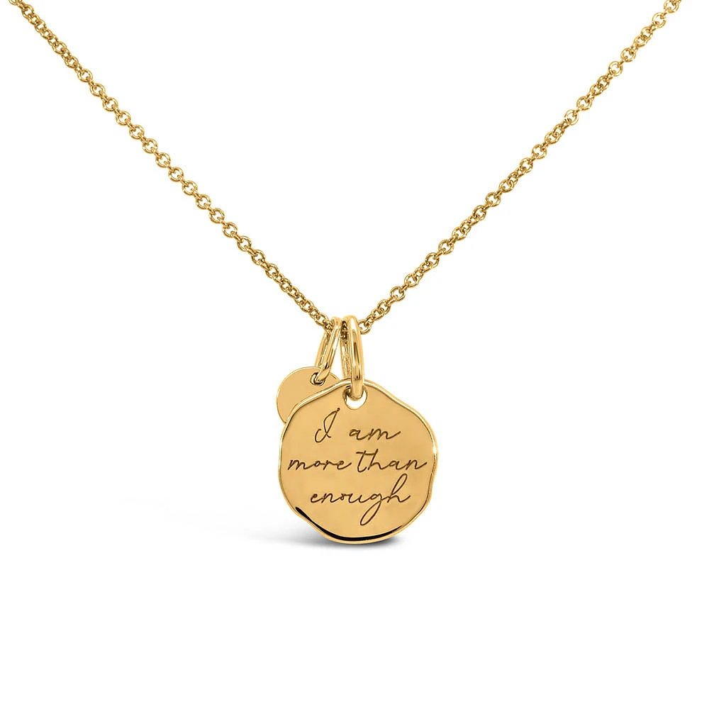 Cecilia Kissel x Paris 16+1″ “I am More than Enough” pendant Vermeil Gold Plated Sterling Silver with Chain