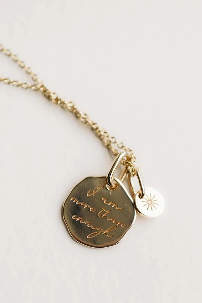 Cecilia Kissel x Paris 16+1″ “I am More than Enough” pendant Vermeil Gold Plated Sterling Silver with Chain