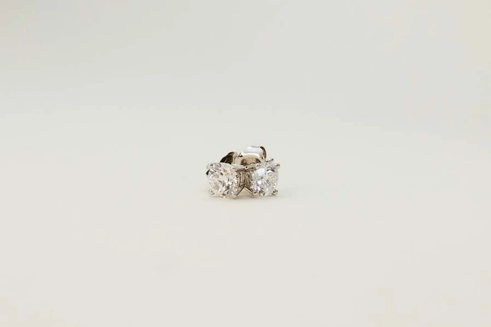 Classic Solitaire Stud Earrings with .80 Carat TW of Lab Created Diamonds 10kt White Gold