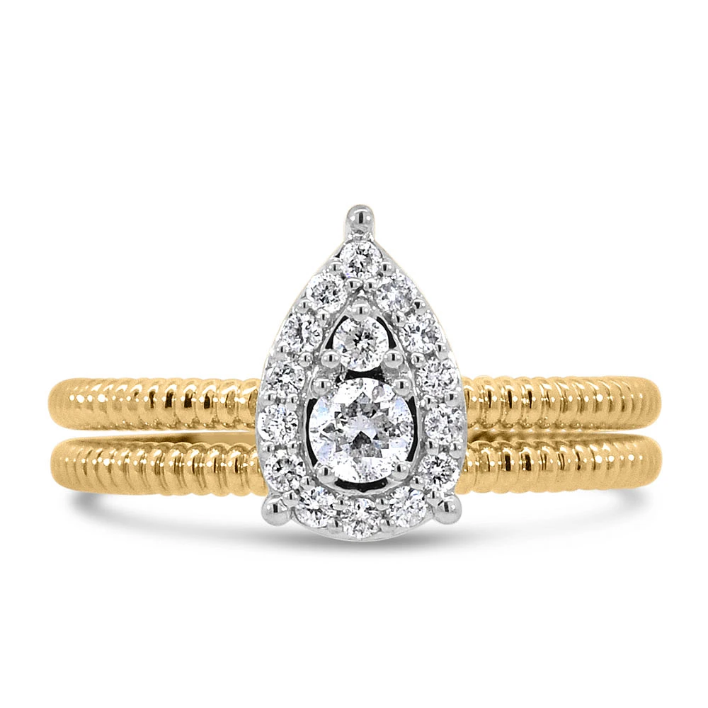 Engagement Ring Set with .33 Carat TW of Diamonds 14kt Yellow Gold