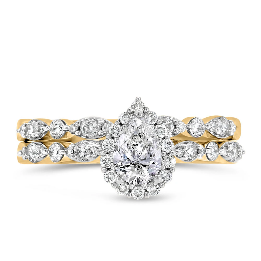 Engagement Ring Set with 1.00 Carat TW of Diamonds in 14kt Yellow Gold