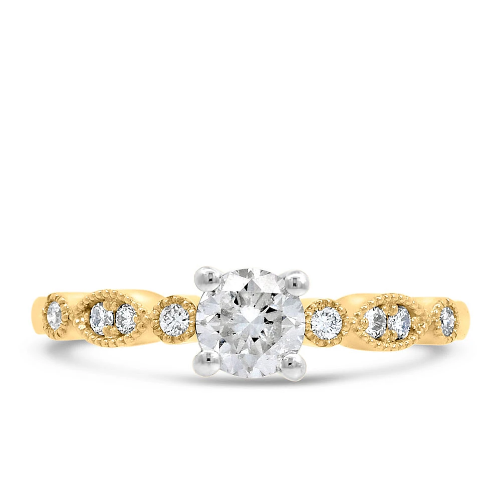 Colourless Collection Engagement Ring with .61 Carat TW of Canadian Diamonds 18kt Yellow Gold