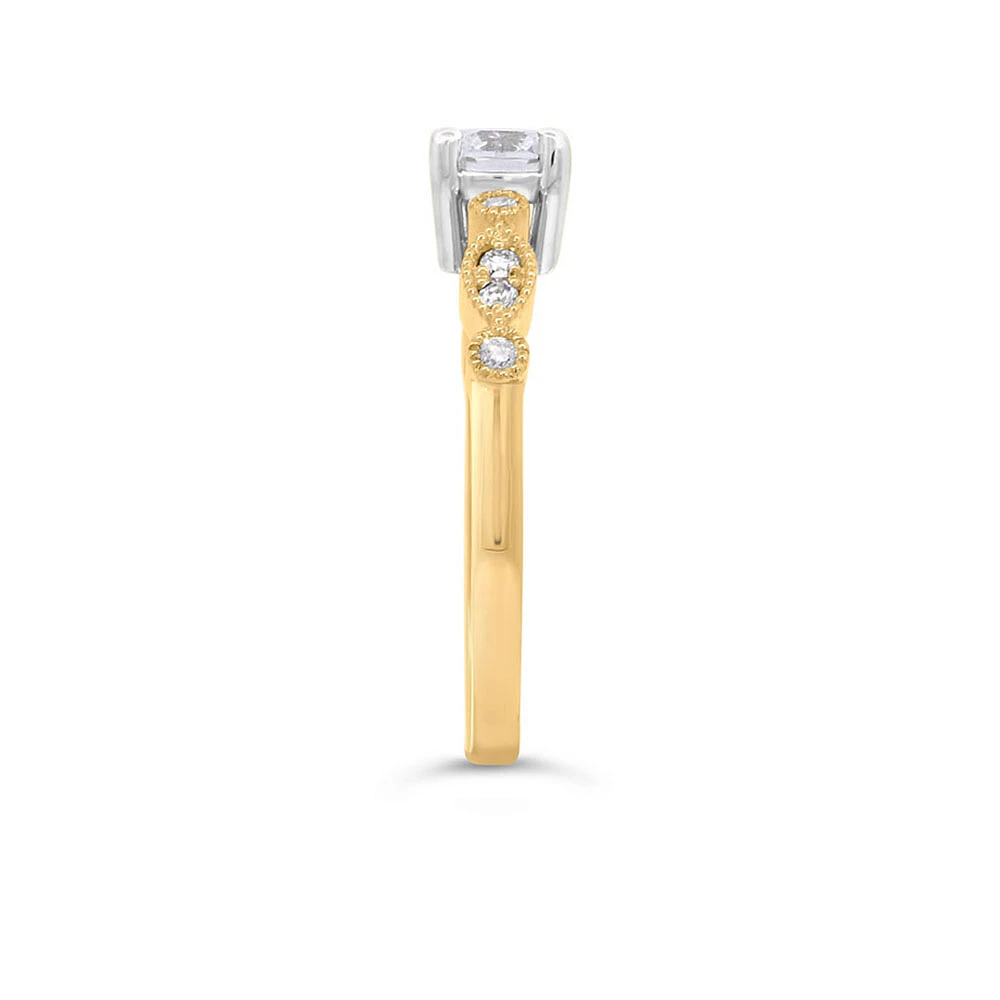 Colourless Collection Engagement Ring with .61 Carat TW of Canadian Diamonds 18kt Yellow Gold