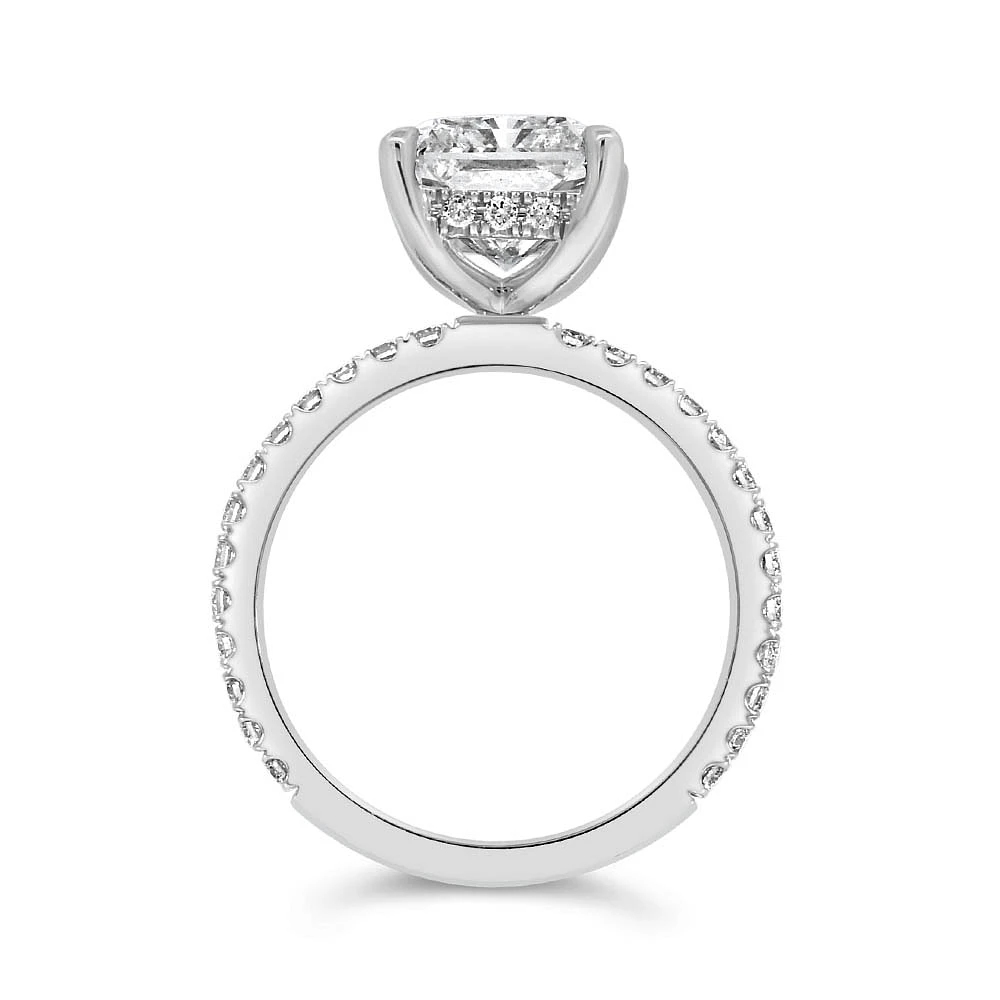 Radiant Engagement Ring with 4.46 Carat TW of Lab Created Diamonds in 14kt White Gold