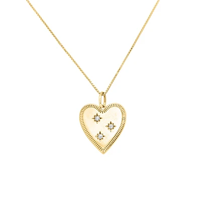 Heart Pendant with .06 Carat TW of Diamonds Gold Plated Sterling Silver