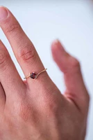 Heart Ring with Garnet in 10kt Yellow Gold