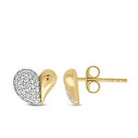 Heart Earrings with .25 Carat TW of Diamonds in 10kt Yellow Gold