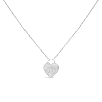 17.5″ Textured Heart Necklace in Sterling Silver