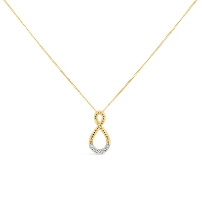 Infinity Pendant with .09 Carat TW of Diamonds in 10kt Yellow Gold with Chain