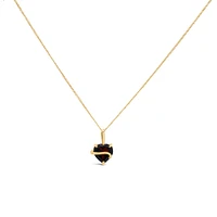 Heart Pendant with Garnet in 10kt Yellow Gold with Chain