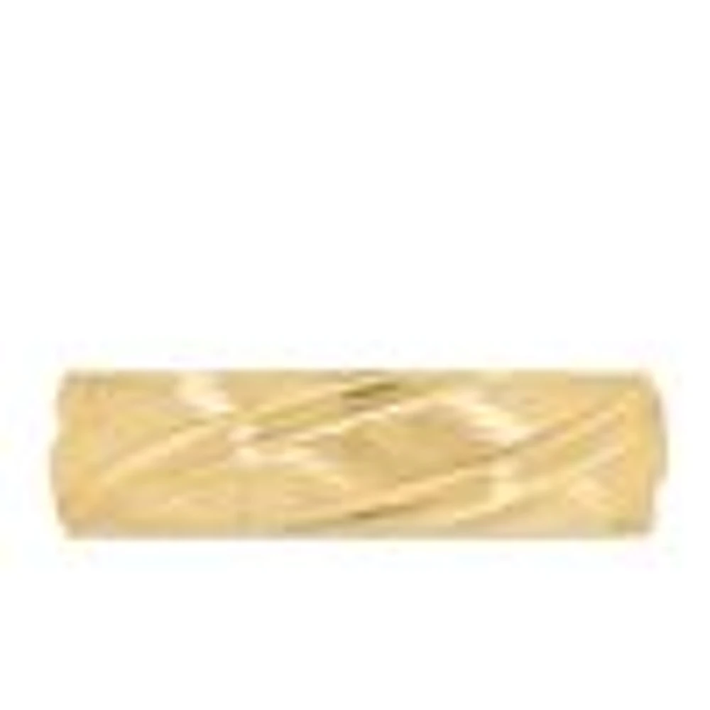 6MM Spiral Comfort Fit Wedding Band Yellow Gold