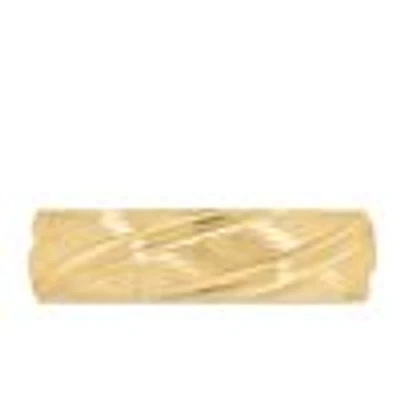 6MM Spiral Comfort Fit Wedding Band Yellow Gold