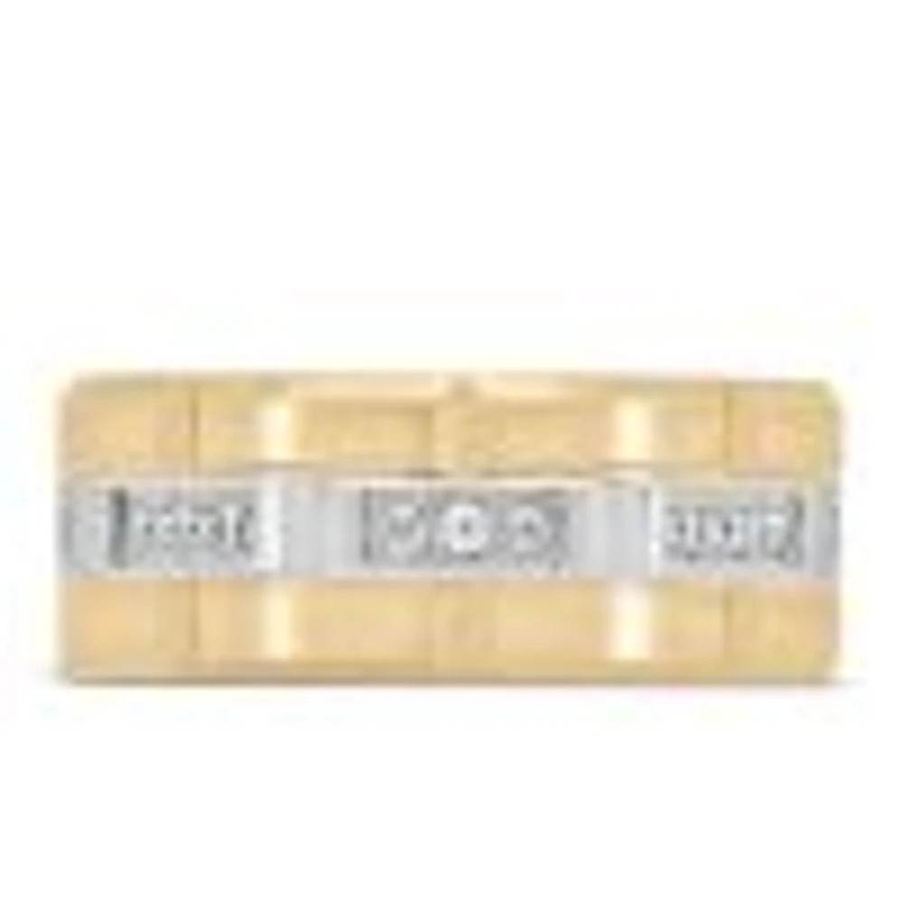 9MM Brick Motif Comfort Fit Wedding Band with .27 Carat TW of Diamonds White and Yellow Gold