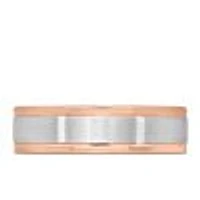 6MM Comfort Fit Wedding Band White and Rose Gold