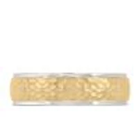 6MM Hammer Finish Comfort Fit Wedding Band White Gold
